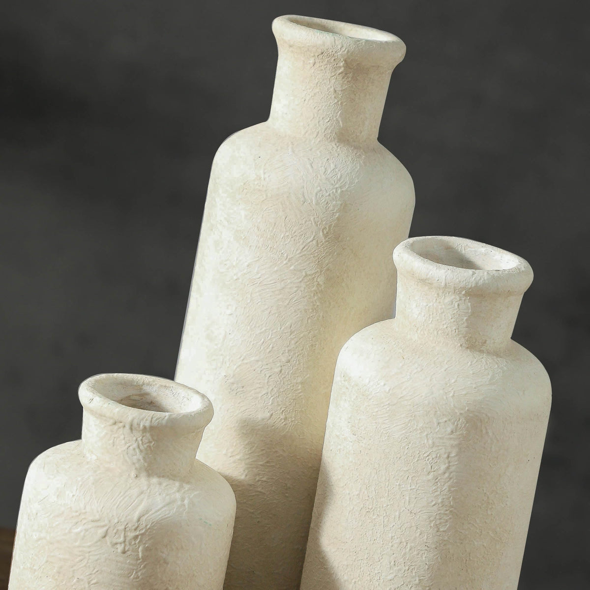 Vintage Blue and White Ceramic Vases, Set of 3