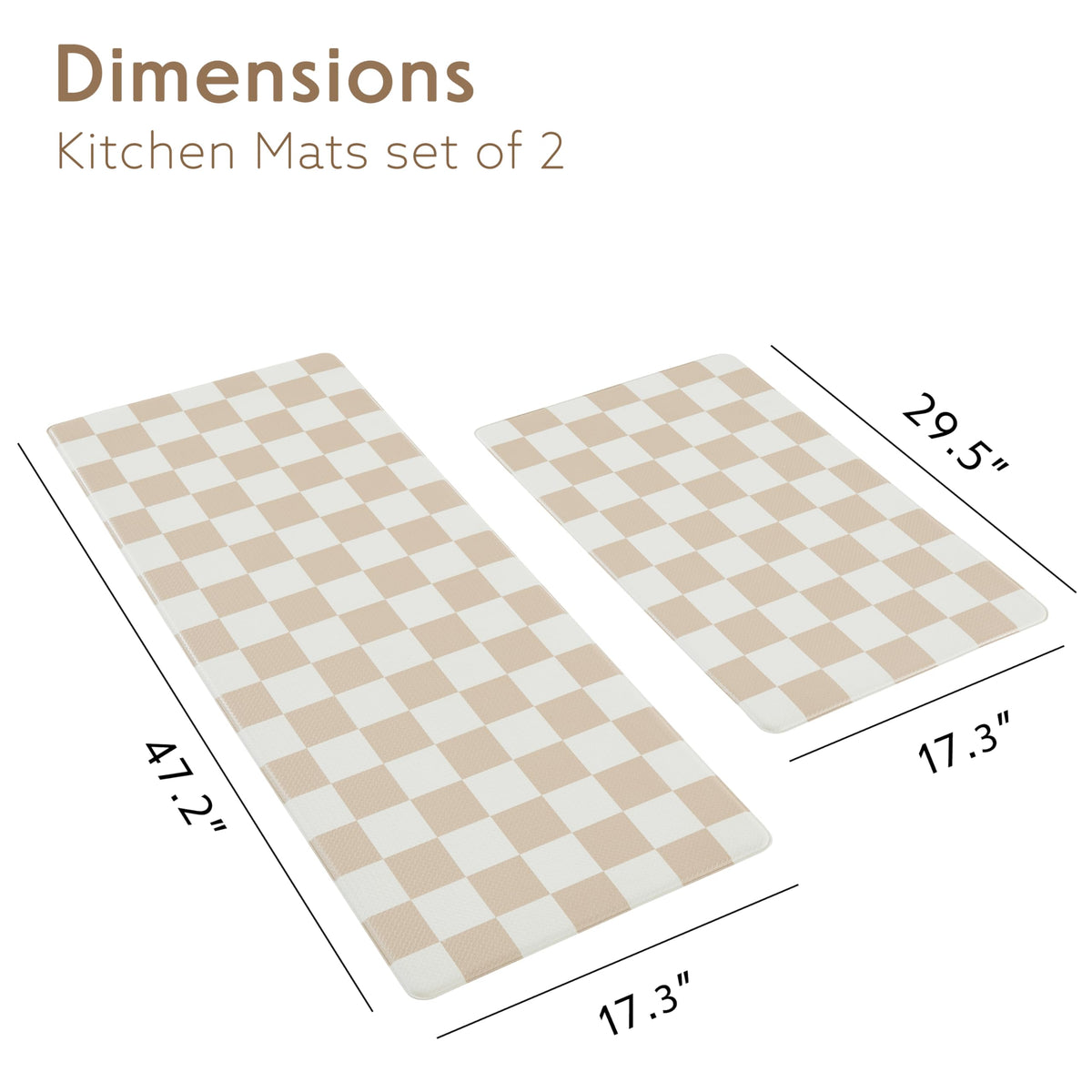 Navy Checkered Kitchen Mats, Set of 2