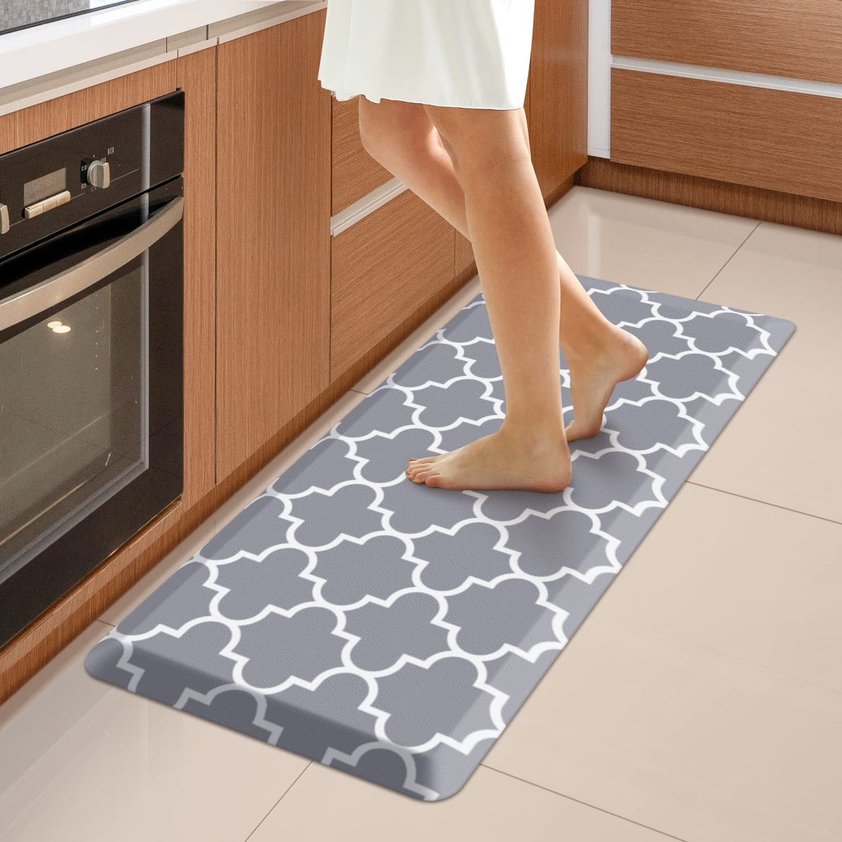 Blue Cushioned Anti-Fatigue Kitchen Mat