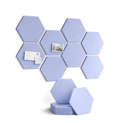Blue Hexagon Felt Pin Board Tiles, 12 Pack