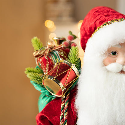 Blue Velvet Santa Figurine, 18 Inch
