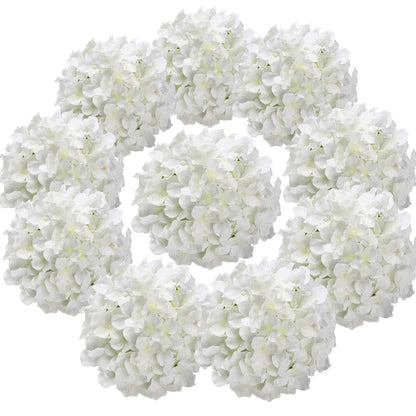 Silk Hydrangea Heads with Stems, Pack of 10