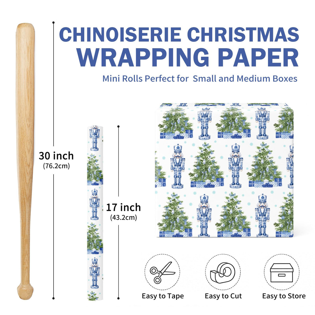 Chinoiserie Nutcracker Christmas Wrapping Paper
