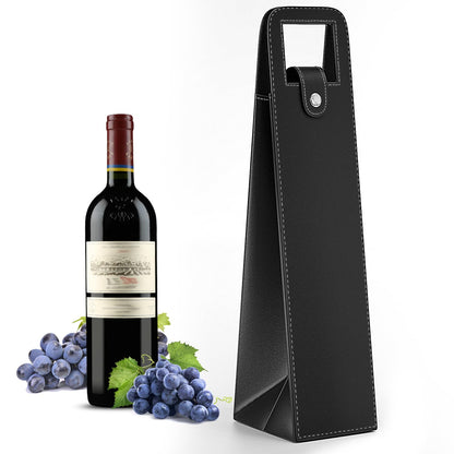Blue Leather Wine Gift Bag