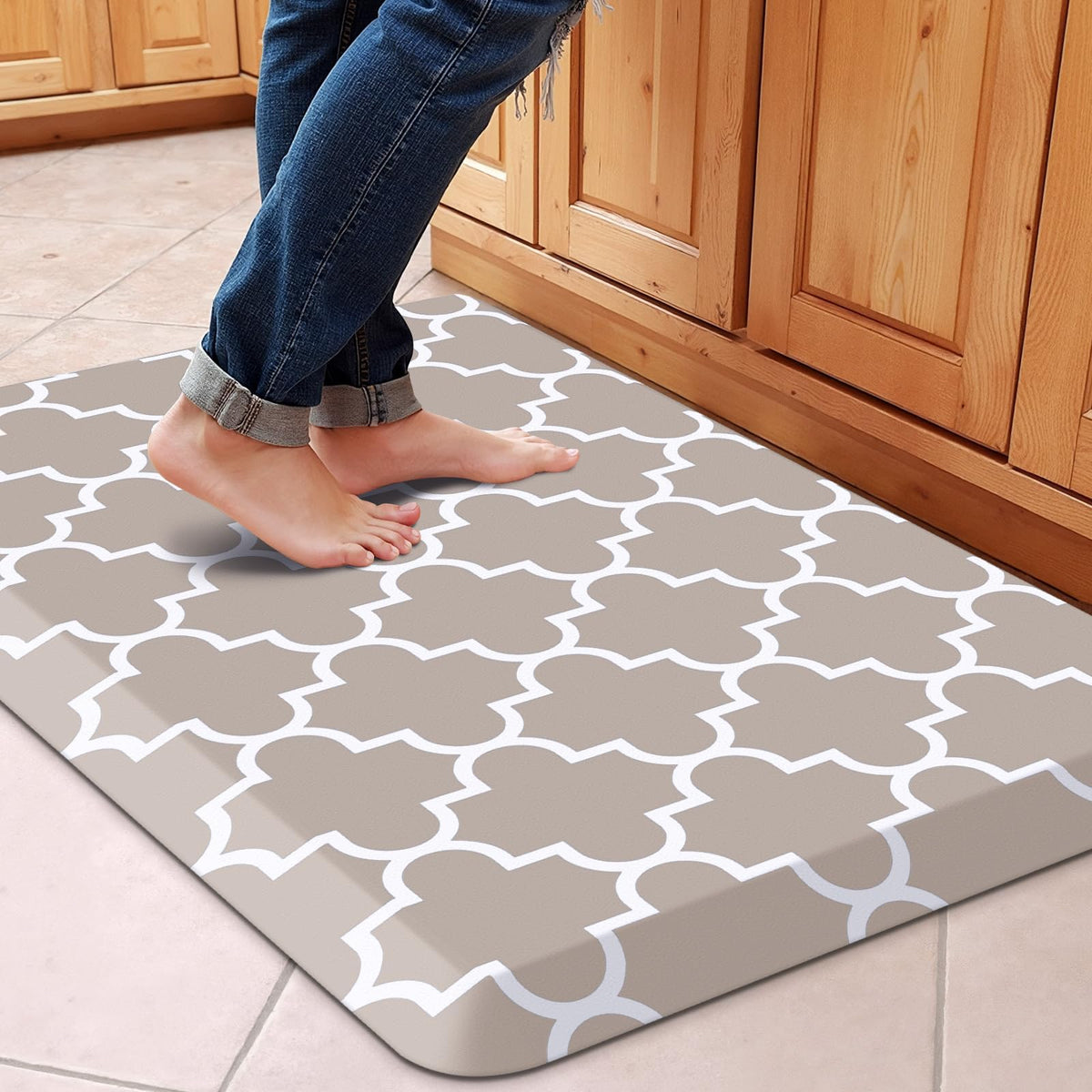 Blue Cushioned Anti-Fatigue Kitchen Mat