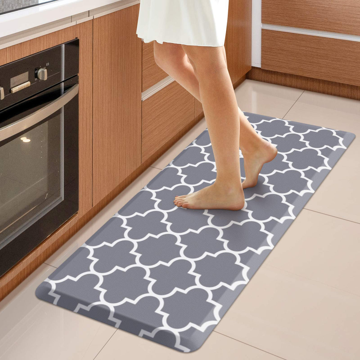 Blue Cushioned Anti-Fatigue Kitchen Mat