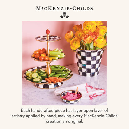 MacKenzie-Childs Two-Tier Sweet Stand, Royal Check