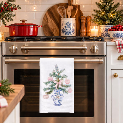 Chinoiserie Christmas Kitchen Hand Towels, 16x24 Inch