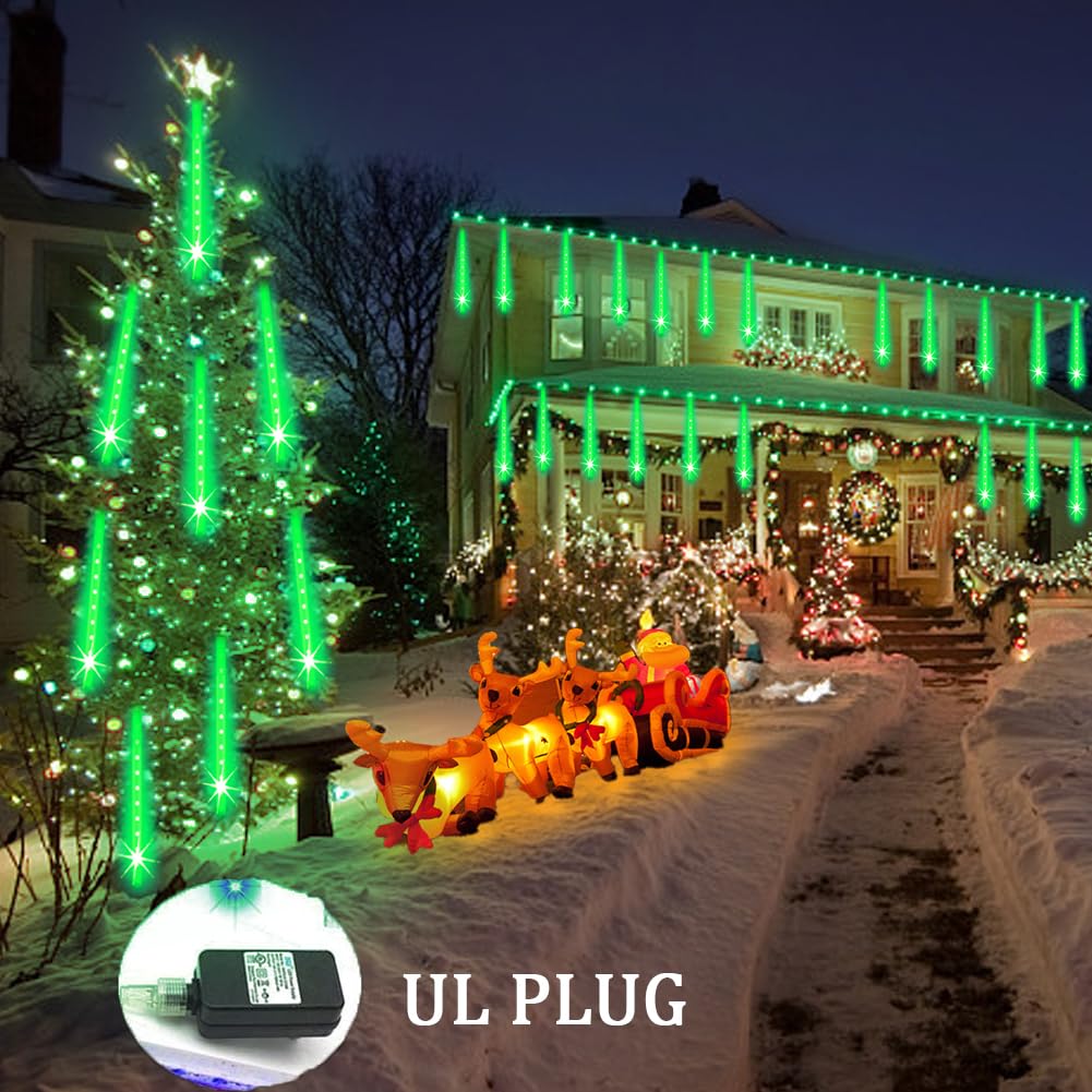 Blue Meteor Shower Christmas Lights, 8 Tubes
