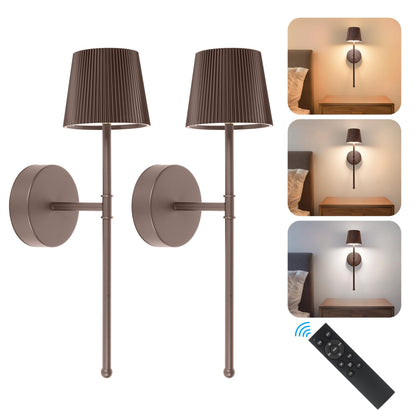 Blue Cordless Rechargeable Wall Sconces, Set of 2