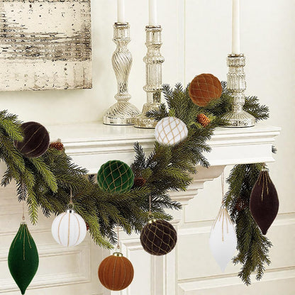 Royal Blue Velvet Christmas Ornament Balls, Set of 12