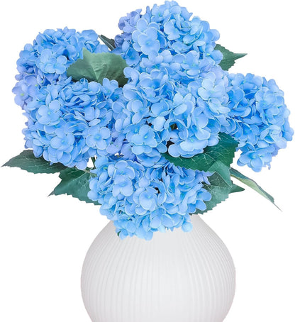 Blue Hydrangea Faux Flowers, 6 Stems