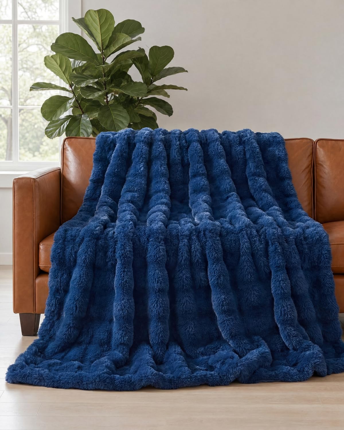 Faux Fur Bubble Throw Blanket, 50 x 60 Inch