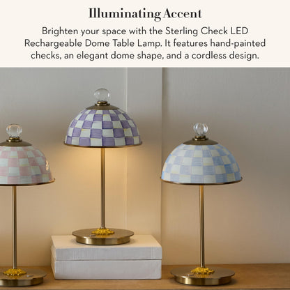 MacKenzie-Childs LED Dome Table Lamp, Sky Check