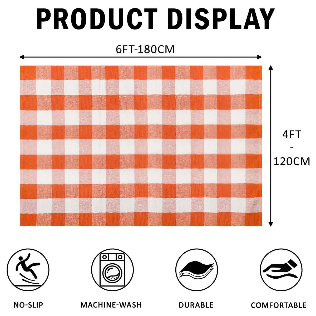 Blue Buffalo Plaid Outdoor Rug, 27.5x43
