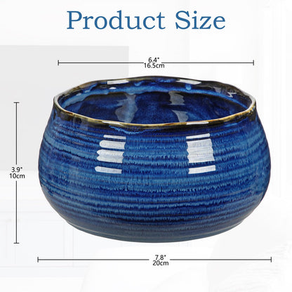 Blue and White Chinoiserie Bowl Planter, 9 Inch