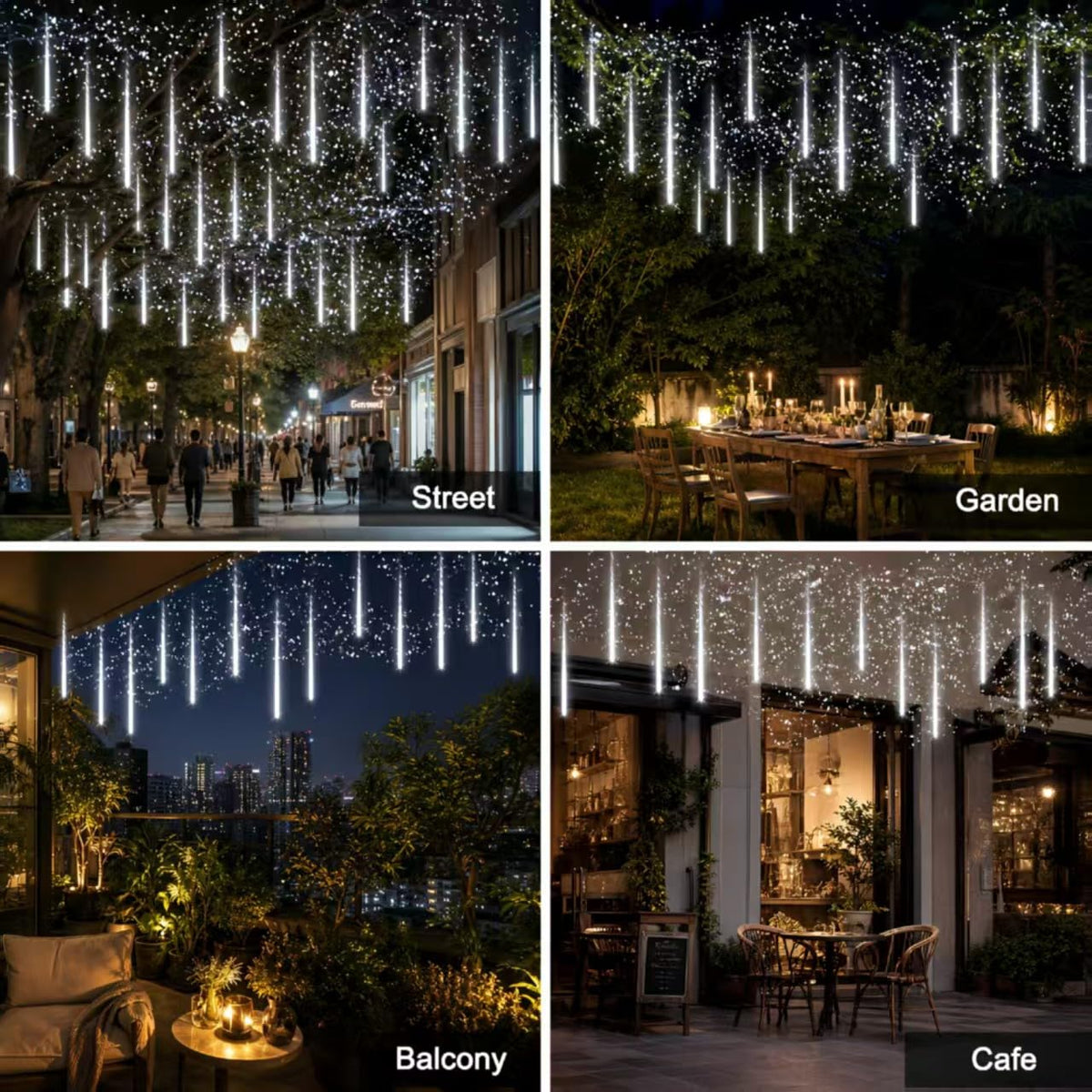 Aukora Blue Meteor Shower Lights