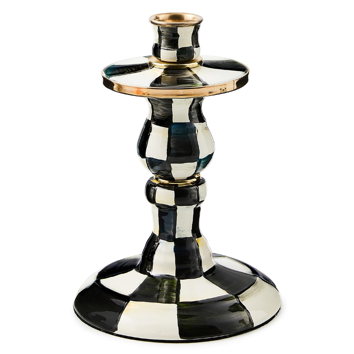 MacKenzie-Childs Sky Check Pillar Candlestick