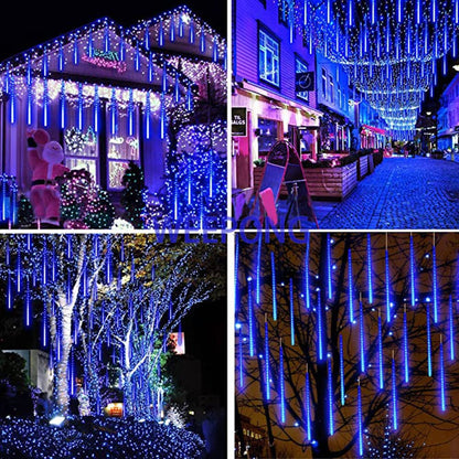 Blue Meteor Shower Christmas Lights, 8 Tubes