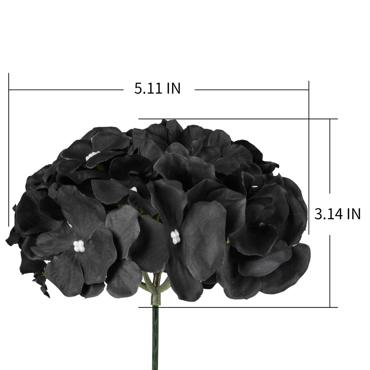 Silk Hydrangea Heads with Stems, Pack of 10