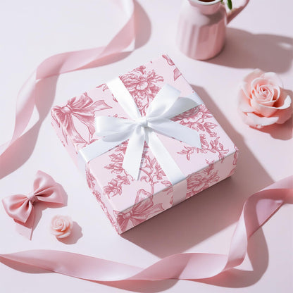 Reversible Toile Christmas Wrapping Paper