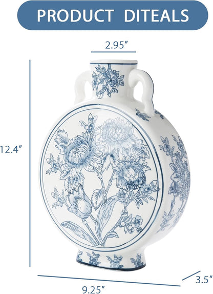 Large Blue and White Chinoiserie Vase