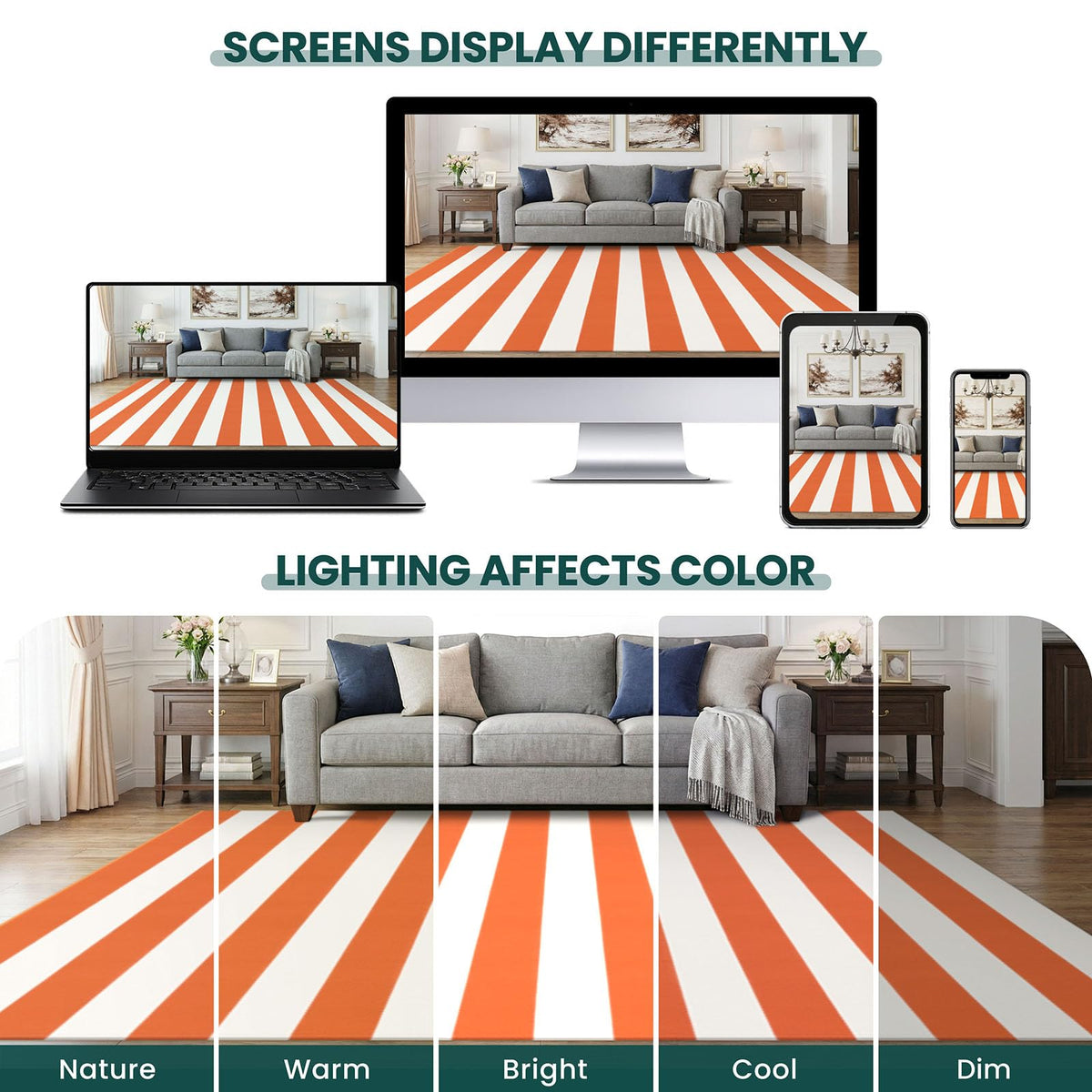 Navy and White Striped Cotton Rug, 28x43