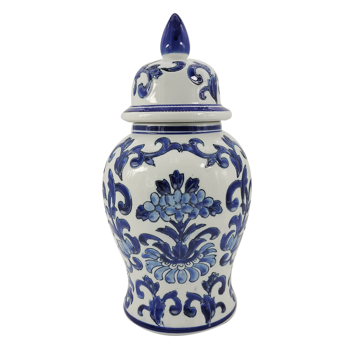 Blue and White Chinoiserie Ginger Jar, 12 or 14 Inch