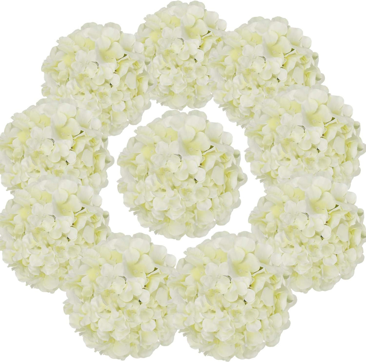 Silk Hydrangea Heads with Stems, Pack of 10