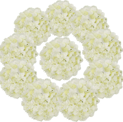 Silk Hydrangea Heads with Stems, Pack of 10