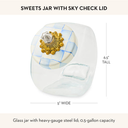 MacKenzie-Childs Glass Sweets Jar, Royal Check