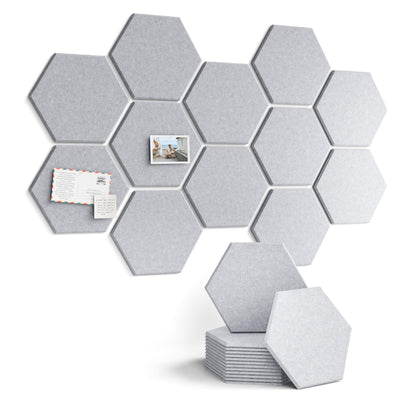 Blue Hexagon Felt Pin Board Tiles, 12 Pack