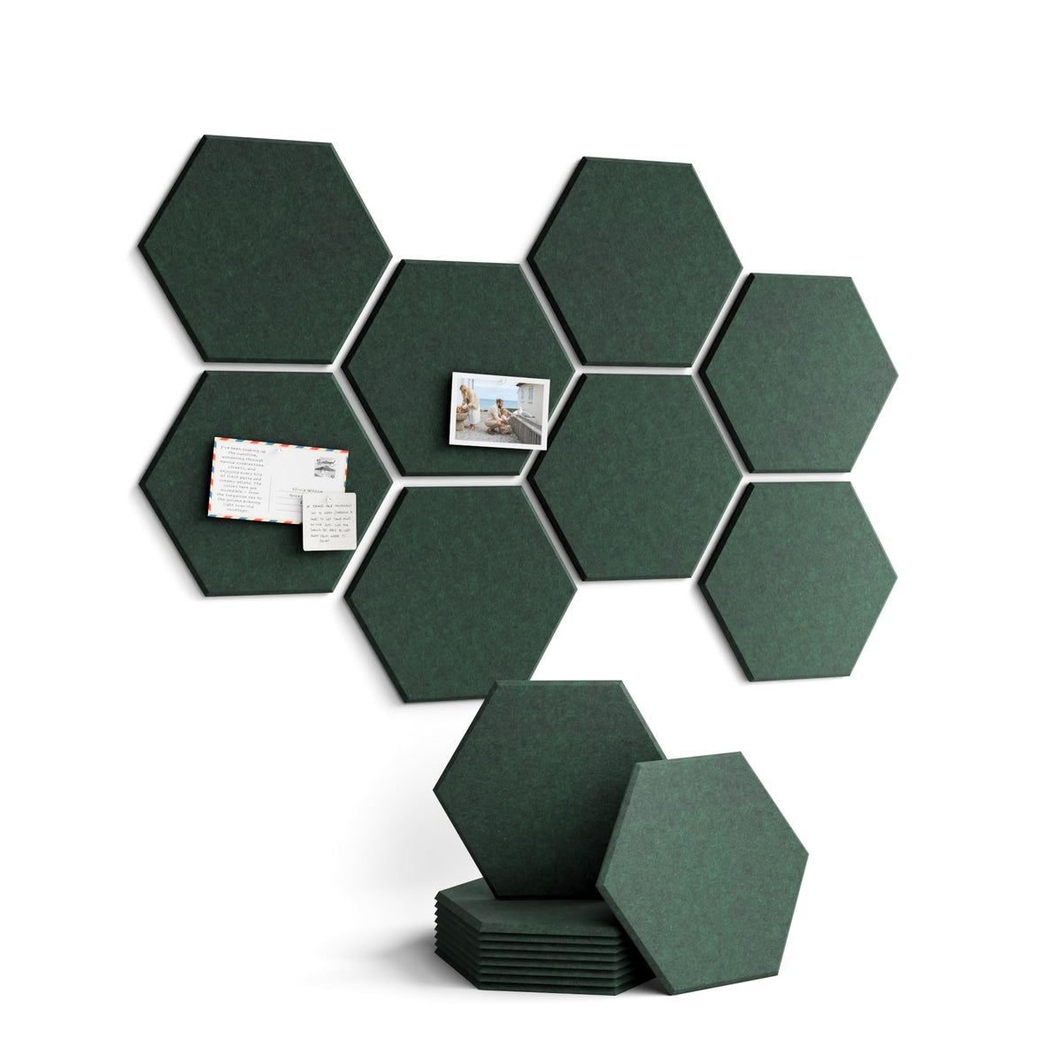 Blue Hexagon Felt Pin Board Tiles, 12 Pack