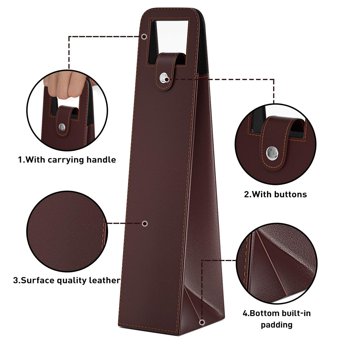 Blue Leather Wine Gift Bag