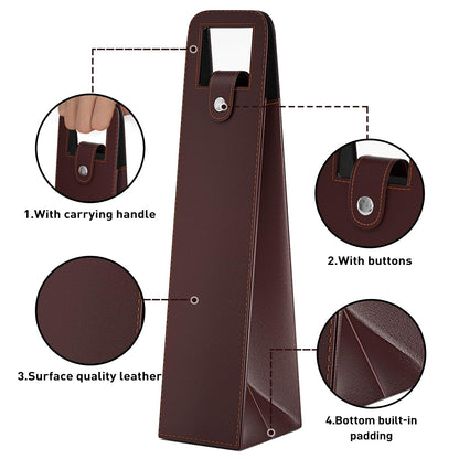 Blue Leather Wine Gift Bag