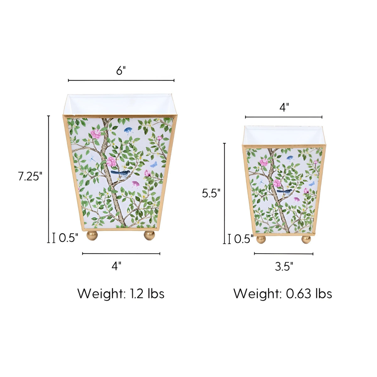 Blue and White Enamel Cachepot, 4 Inch