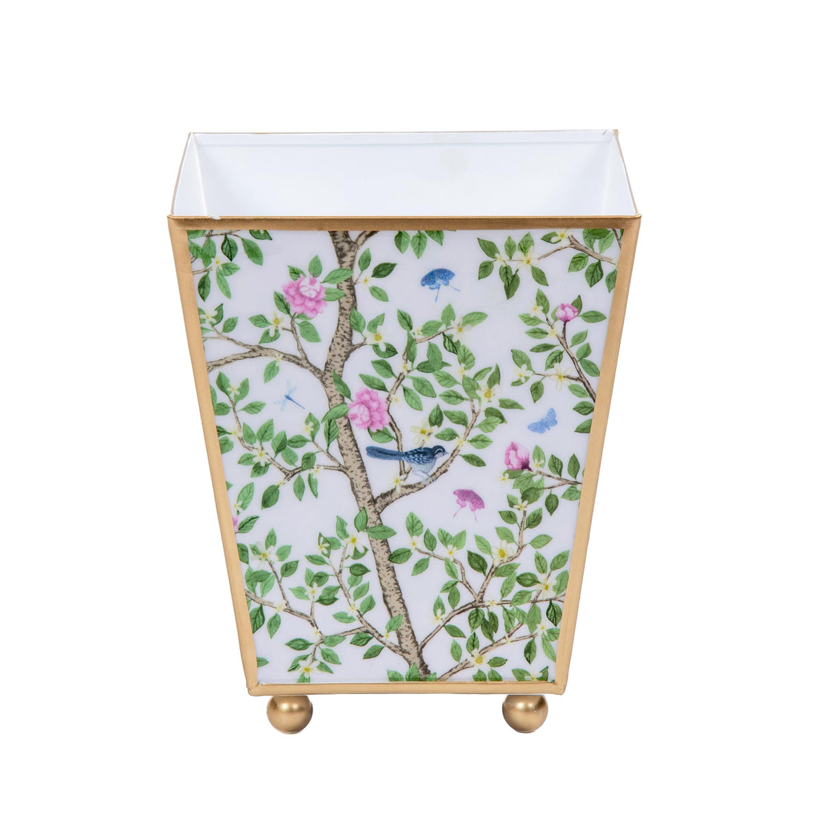 Blue and White Enamel Cachepot, 4 Inch