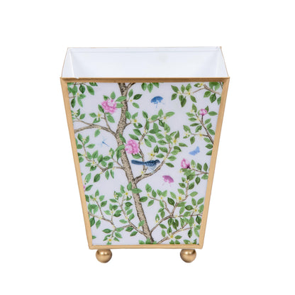 Blue and White Enamel Cachepot, 4 Inch
