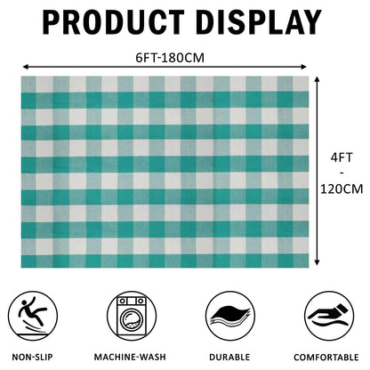 SEEKSEE Blue Buffalo Plaid Porch Rug, 27.5x43