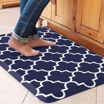 Blue Cushioned Anti-Fatigue Kitchen Mat