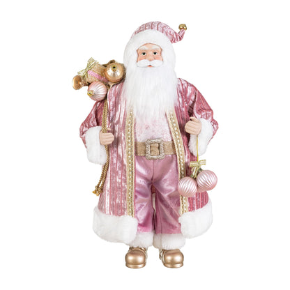 Blue Velvet Santa Figurine, 18 Inch