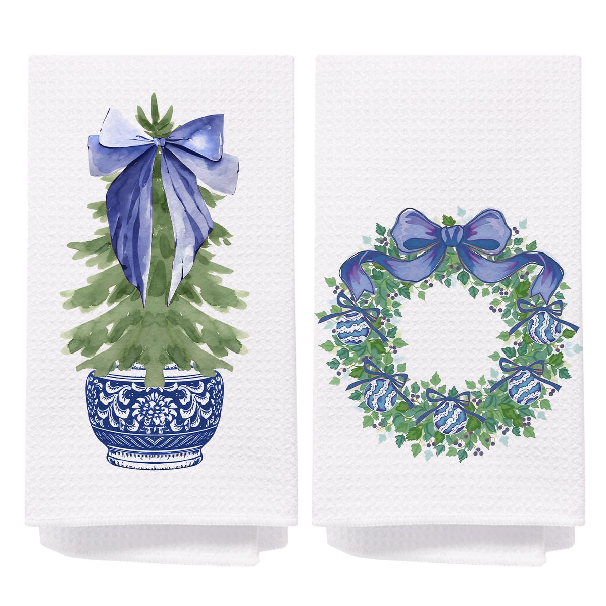Chinoiserie Christmas Kitchen Hand Towels, 16x24 Inch