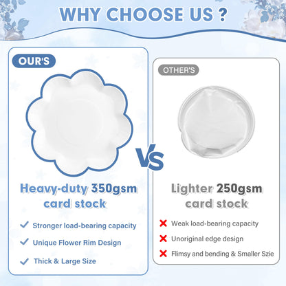 Blue and White Paper Tableware Set, Serves 50