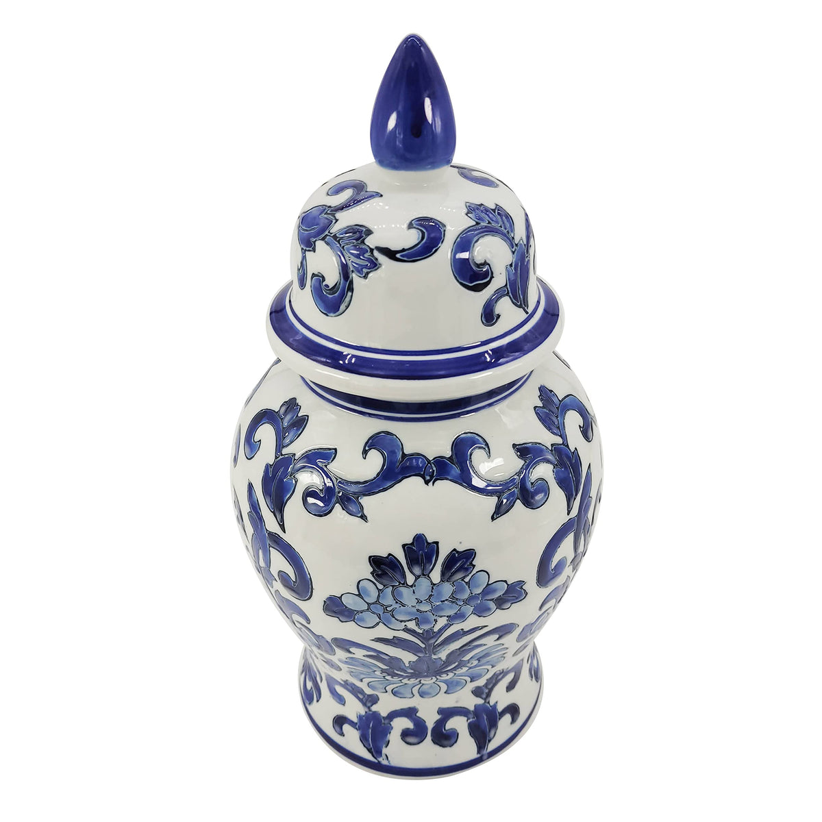 Blue and White Chinoiserie Ginger Jar, 12 or 14 Inch