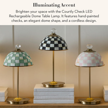 MacKenzie-Childs LED Dome Table Lamp, Sky Check