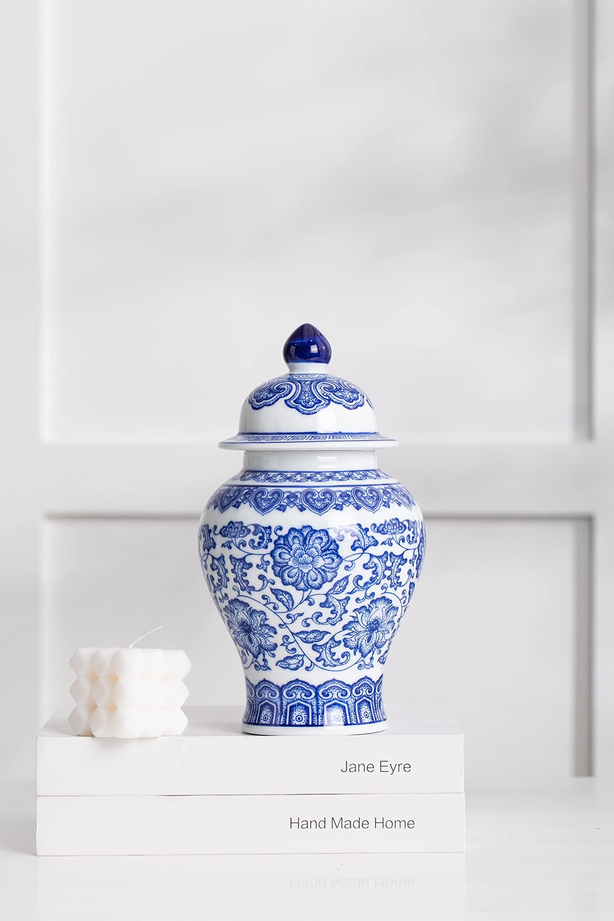 Blue and White Ginger Jar, 9.8 or 15 Inch