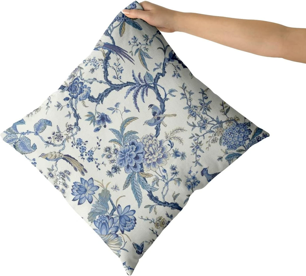Blue and White Chinoiserie Pillow Covers, 18x18, Set of 2