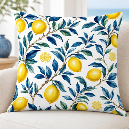 Blue Chinoiserie Bird and Peony Pillow Cover, 18x18