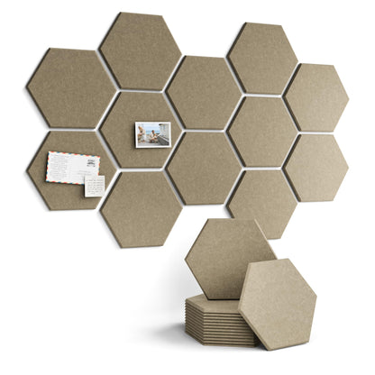 Blue Hexagon Felt Pin Board Tiles, 12 Pack