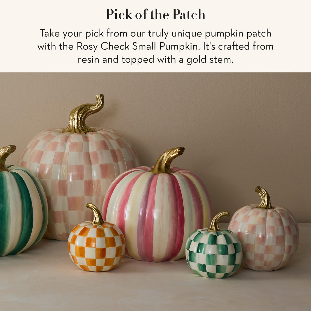 MacKenzie-Childs Resin Pumpkin, Royal Check